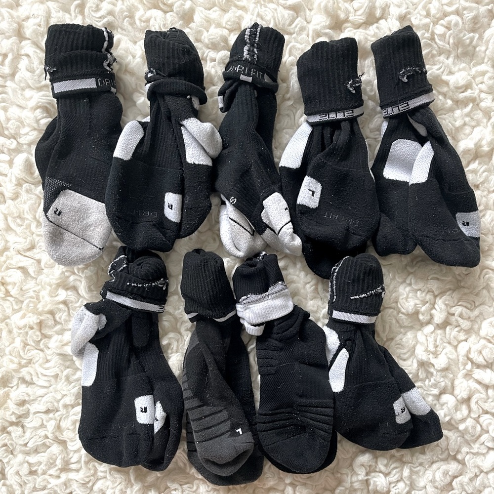 Nike Women’s Basketball Socks, Black, Medium, 9 Pair